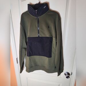 Men's Olive Green Jacket with Black Accents